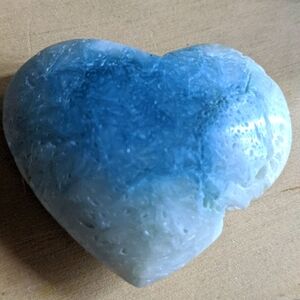 Blue Ice agate heart RARE Blue gem stone